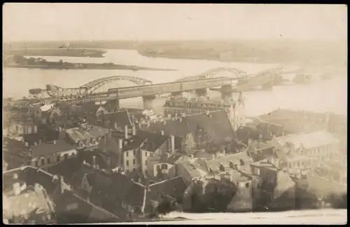Ansichtskarte  Blick auf die zerstörte Brücke Stadt WK1 Militaria 1917