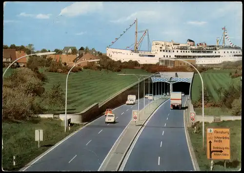 Rendsburg Schiff Nordland Nord-Ostsee Kanal (ehemals Kaiser Wilhelm Kanal) 1982