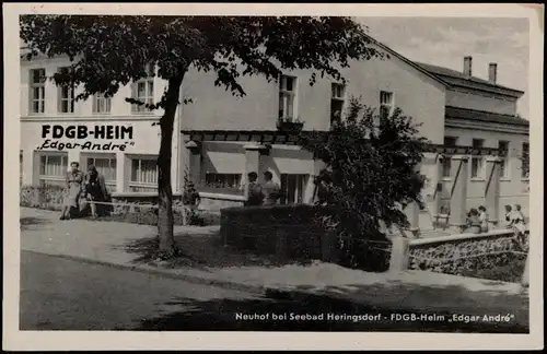 Ansichtskarte Neuhof-Heringsdorf Usedom FDGB-Heim "Edgar André" 1953