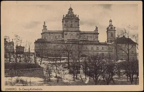 Postcard Lemberg Lwiw (Львів/Lwów) St.-Georg-Kathedrale. 1942  gel. SS Feldpost Ostfront