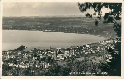 Ansichtskarte Bregenz Blick geg. Strandhotel - Fotokarte 1935