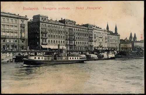 Postcard Budapest Hungária szálloda Hotel Hungaria - Magyar 1912