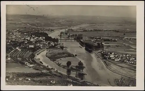 Leitmeritz Litoměřice Eibpanorama Elbe Panorama Lichtbild von Theo Exler 1931