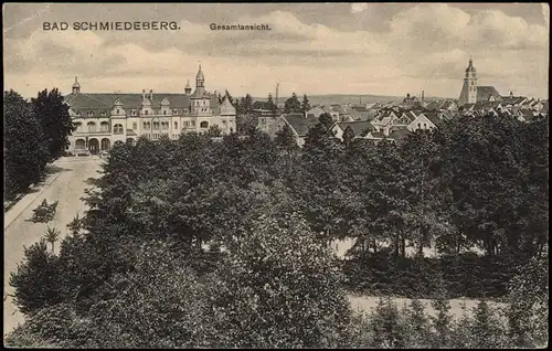 Ansichtskarte Bad Schmiedeberg Straßenpartie - Gesamtansicht 1912