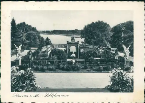 Ansichtskarte Schwerin Blick von der Schlossterrasse 1937