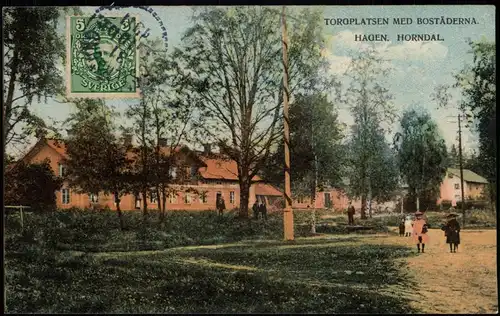 .Schweden Sverige TORGPLATSEN MED BOSTÄDERNA, HAGEN. HORNDAL. 1911