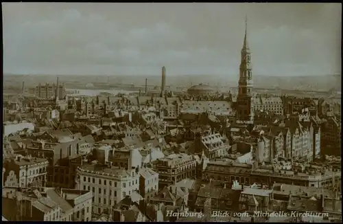 Neustadt-Hamburg Blick vom Michaelis Kirchturm, Michaeliskirche 1910