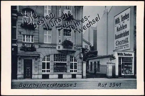 Ansichtskarte Bonn Werbekarte Neujahr Tenten GmbH Bornheimerstrasse 3 1934