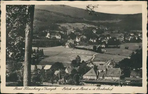 Postcard Bad Flinsberg Świeradów-Zdrój Blick auf den Bahnhof 1938