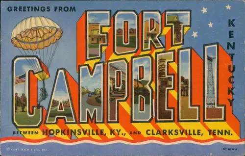 Postcard Hopkinsville Kentucky MB Fort Cambell 1938