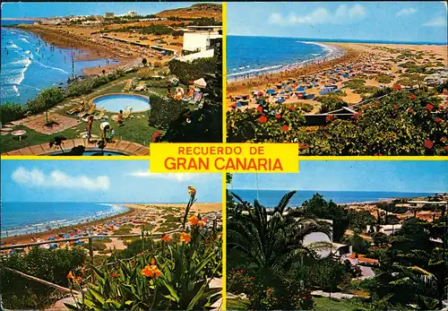 Gran Canaria Mehrbildkarte Kanaren: RECUERDO DE GRAN CANARIA 1972