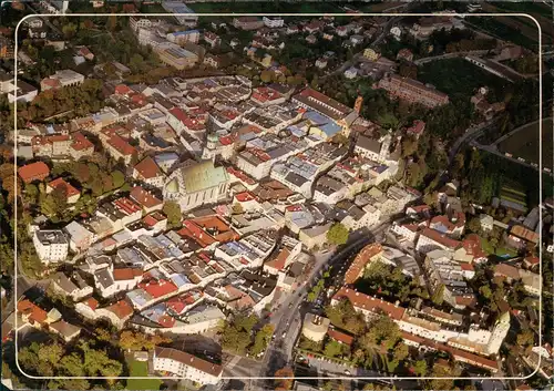 Hall in Tirol Solbad Hall Luftaufnahme Altstadt vom Flugzeug aus 1980