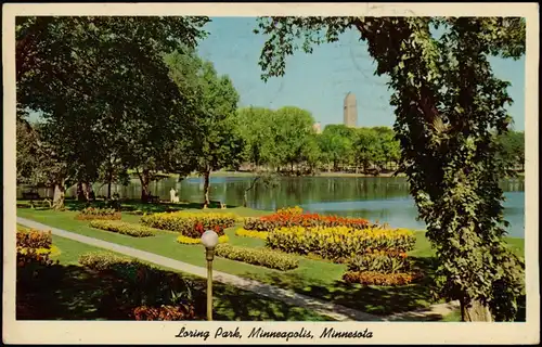 Postcard Minneapolis Loring Park 1968  gel. Flugpost Air Mail