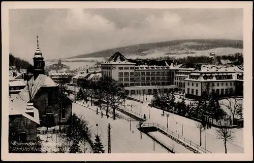 Ansichtskarte Oberschlema-Bad Schlema Stadtpartie im Winter 1932