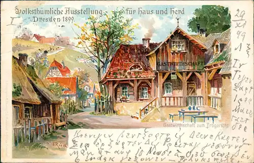 Ansichtskarte Dresden Volksthümliche Ausstellung für Haus und Herd 1899