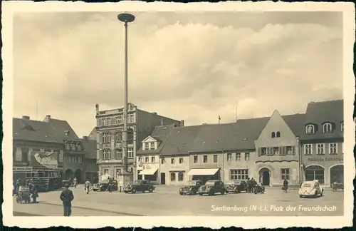 Senftenberg (Niederlausitz) Platz der Freundschaft - DDR Propaganda  1953