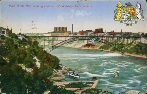 Niagara Falls (Ontario)  Landing and Falls View Bridge from Canada 1931