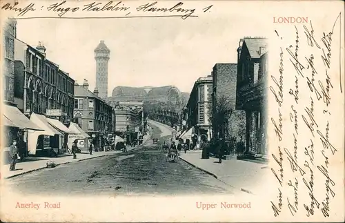 Postcard Crystal Palace-London Anerley Road Upper Norwood 1902