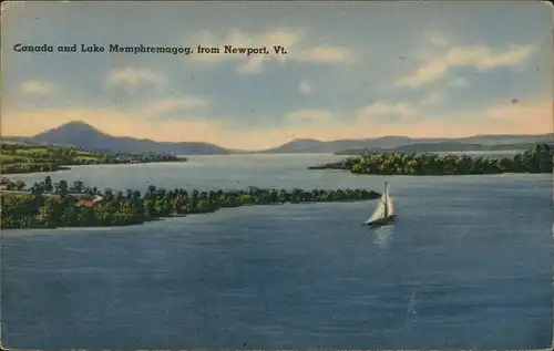 Postcard Vermont Canada and Lake Memphremagog from Newport, Vt. 1930