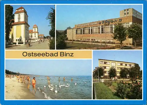 Binz Rügen Kurhaus, FDGB-Restaurant "Rügen", Strand "Haus der Stahlwerker" 1987