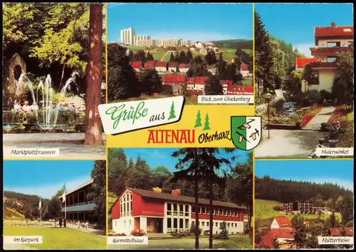 Altenau Clausthal-Zellerfeld Mehrbild-AK u.a. Glockenberg Kurmittelhaus  1974