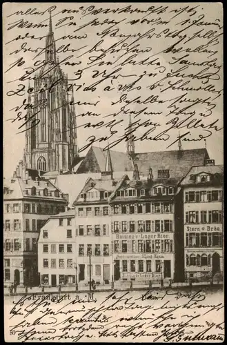 Ansichtskarte Frankfurt am Main Dom, Restaurant S. Lang Hamm u.a. 1905