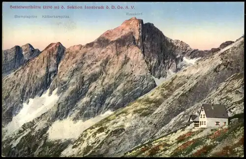 Absam Bettelwurfhütte (2250 m) d. Sektion Innsbruck d. D. Oe. A. V. 1914