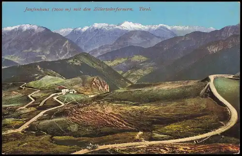 .Tirol Jaufenhaus (2000 m) mit den Zillertalerfernern. Tirol. 1912