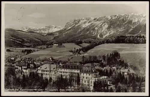 Ansichtskarte Edlach Rax bei Reichenau, N.-Do Kuranstalt 1942  gel Feldpost WK2