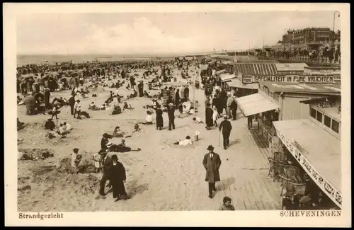 Scheveningen-Den Haag Den Haag Strandgezicht, Buden Restaurants 1928