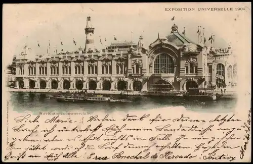 CPA Paris Weltausstellung Exposition Navigation commerciale 1900