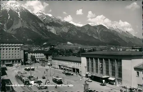 Ansichtskarte Innsbruck Südtiroler Platz, O-Bus 1961