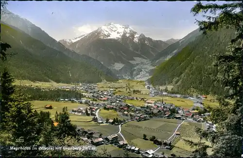 Ansichtskarte Mayrhofen Zillertal mit Grünberg 2867 m - Colorfoto AK 1961