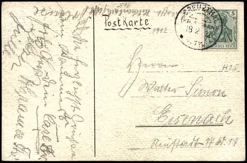 Ostercommers der Aspiranta Studentika 1912  gel. Stempel Creutzhal