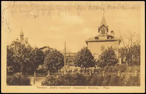 Postcard Misdroy Międzyzdroje Pension Stella matutina Pommern 1925