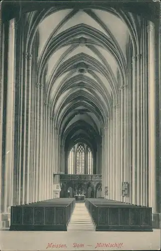 Ansichtskarte Meißen Dom - Mittelschiff gel Briefmarken Stadt Berlin 1946