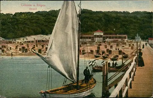 Ansichtskarte Göhren (Rügen) Strand 1923   mit Inflations-Mischfrankatur