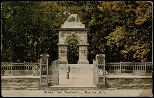 Postcard Halifax (Nova Scotia) SEBASTOPOL Monument (Denkmal) 1920