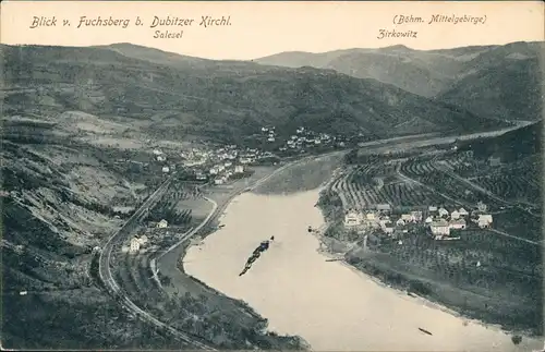 Salesel Dolní Zálezly Blick v. Fuchsberg Zirkowitz Böhmen 1911