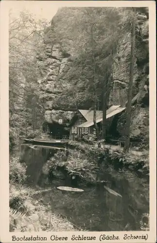 Hinterhermsdorf-Sebnitz Bootsstation Obere Schleuse (Sächs. Schweiz) 1954