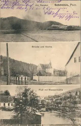 Schmolsin b. Stolp Pommern Schmolsin b. Słupsk 3 Bild: Wassermühle, Stadt 1912