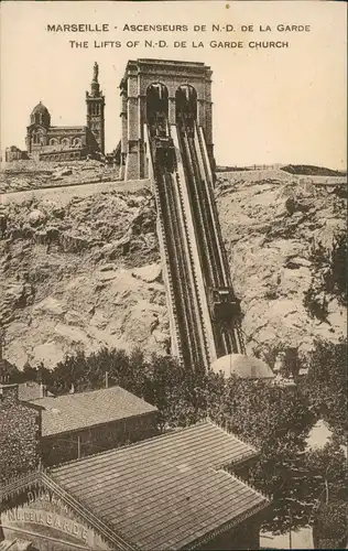 Marseille ASCENSEURS DE N.-D. DE LA GARDE LIFT DE LA GARDE CHURCH 1910