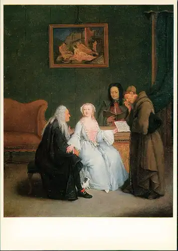 Künstlerkarte Gemälde von Pietro Longhi Die Gesangsprobe 1980