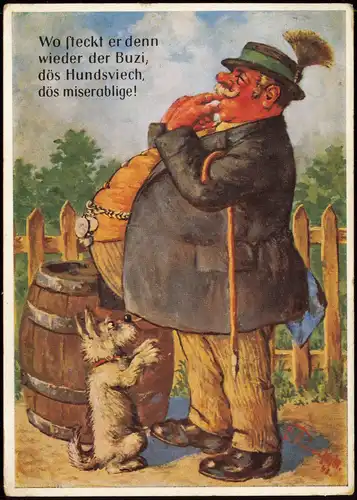 Ansichtskarte  Künstlerkarte Emil Kneiß pinx Der Buzi 1957