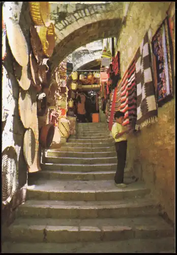 Jerusalem  (רושלים) Altstadt OLD CITY STREET SCENE, Teppich-Händler 1970