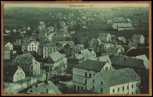 Ansichtskarte Eppendorf Sachsen 1924 Goldrand  Bahnpoststempel, Misch-Frankatur