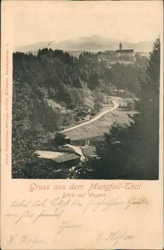 Ansichtskarte Weyarn Panorama-Ansicht Gruss aus dem Mangfall-Thal 1903