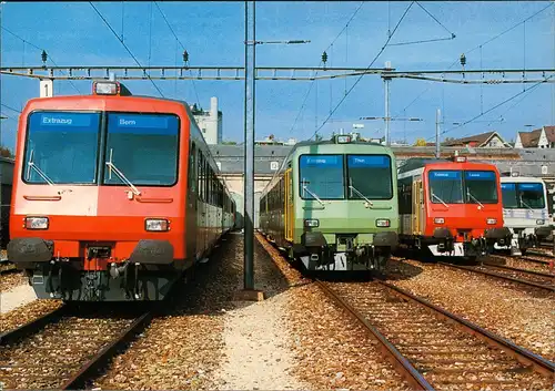 Bern (Schweiz) Berne Pendelzüge RBDe 4/4+Bt Verkehr KFZ - Eisenbahn Zug 1995