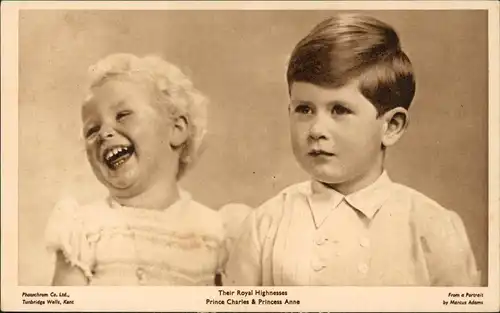 Adel Monarchie Prince Charles & Princess Anne Their Royal Highnesses 1954