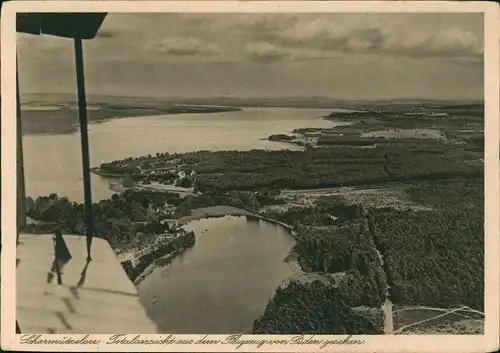 Wendisch Rietz Scharmützelsee Totalansicht vom Flugzeug aus, Luftaufnahme 1930